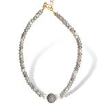Titanium Moonstone Pave Diamond Necklace