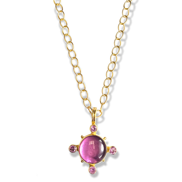 Pink Sapphire and Triplet Necklace
