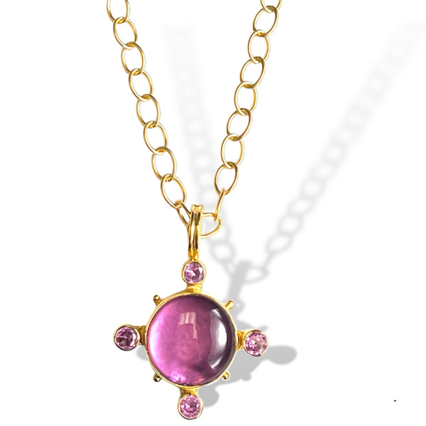 Pink Sapphire and Triplet Necklace