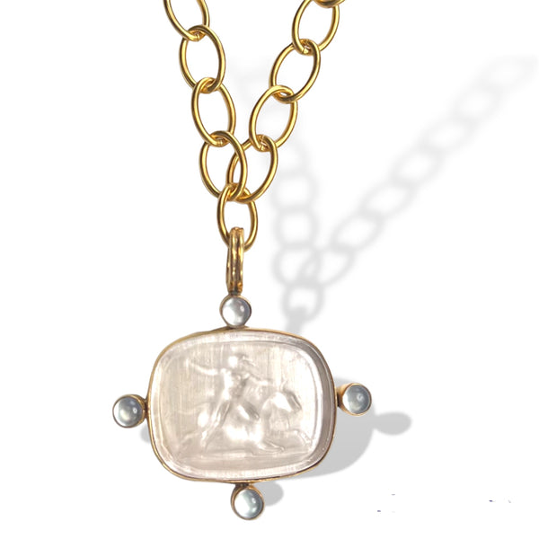 Peony Pink Mithra Intaglio Necklace