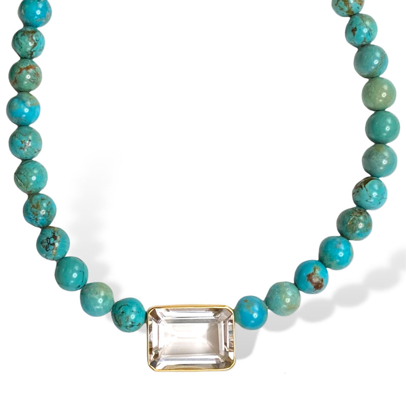 Turquoise + Emerald Cut Necklace