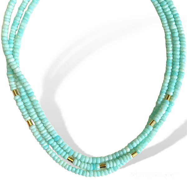 Amazonite Triple Strand Necklace