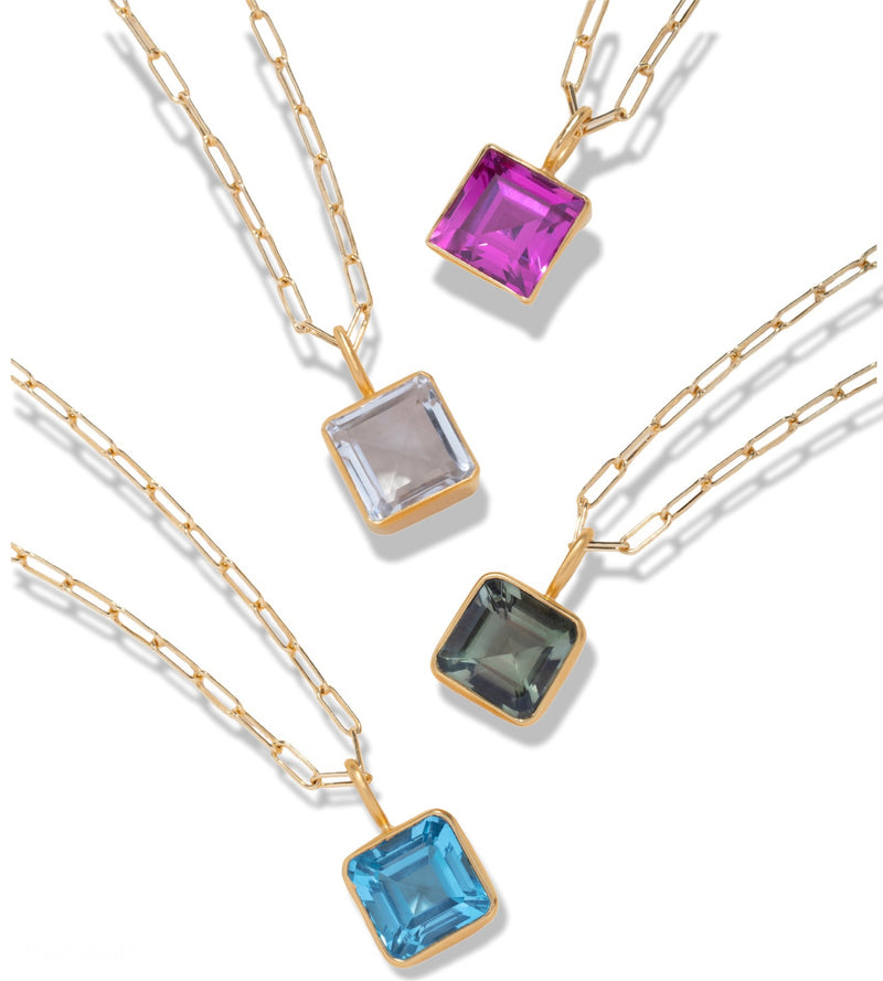 Mini Charm Necklaces, 5 gemstone options