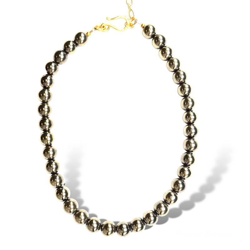 Golden Pyrite Gumball Necklace