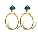 Gemstone Hoop Earring, 6 Colors