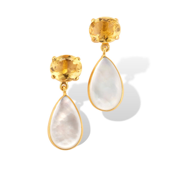 Citrine and Pearl Earring
