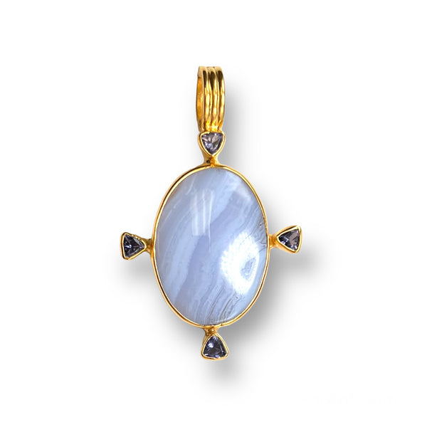 Iolite and Blue Lace Agate Enhancer