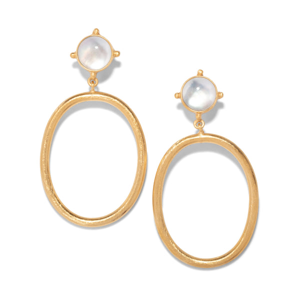 Gem Hoop Earring, 6 Gemstone options