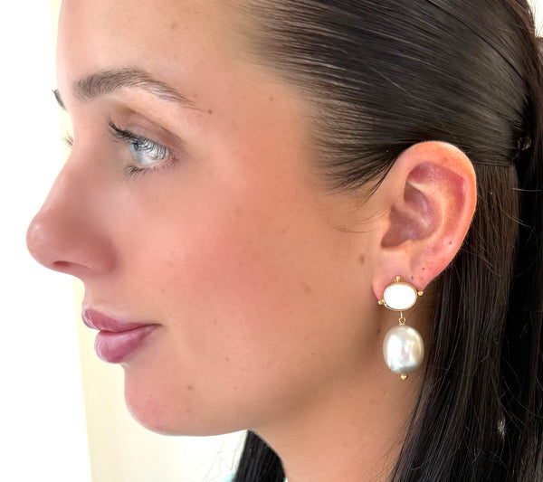 Tawny Pearl Drop Earring