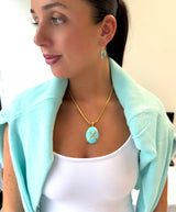 Howlite Turquoise Criss Cross Necklace
