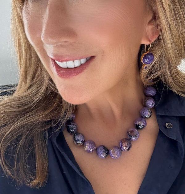Charoite Midi Earrings