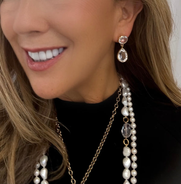 Double Topaz Earring