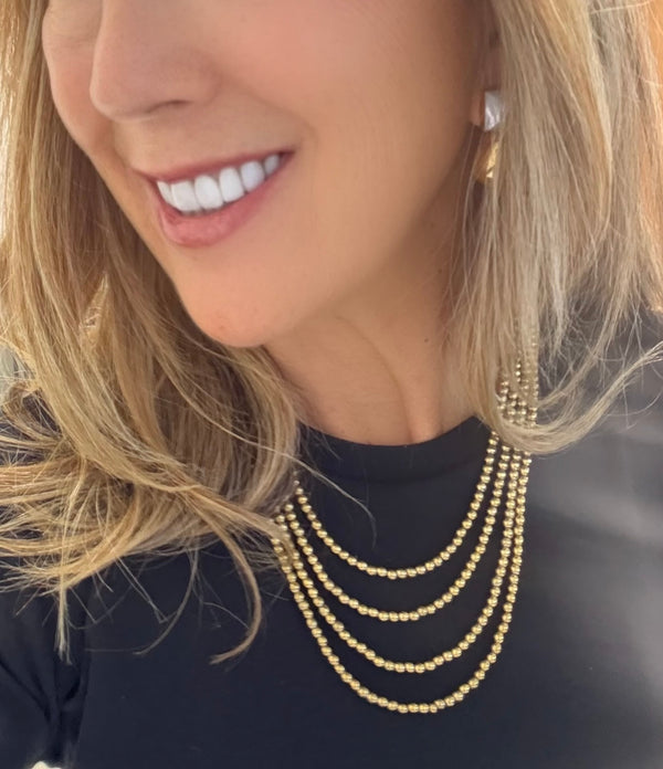 Cascading Pyrite Necklace, 4 row