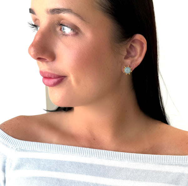 Aquamarine Stud Earrings