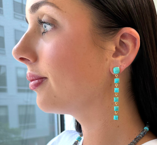 Linear Turquoise Earrings