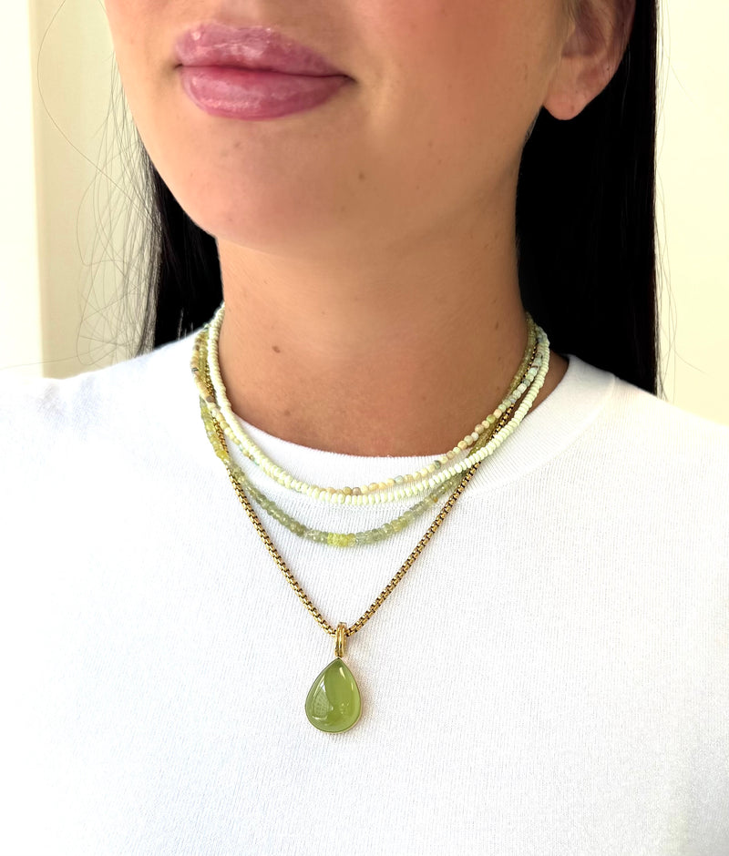 Prehnite Cabochon Necklace