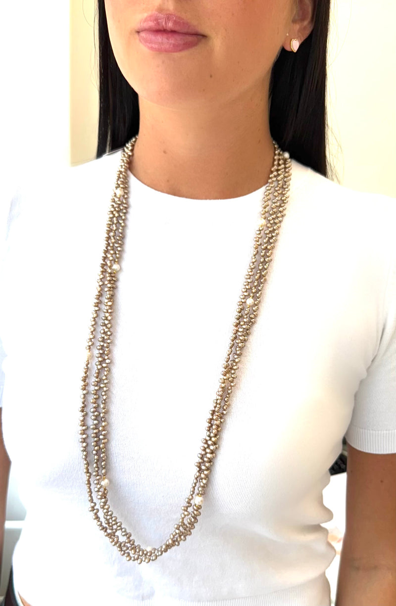 Jacqueline Pearl Necklace, 36”