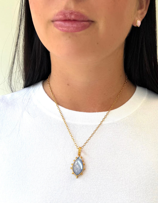 Very Peri Small Shield Necklace