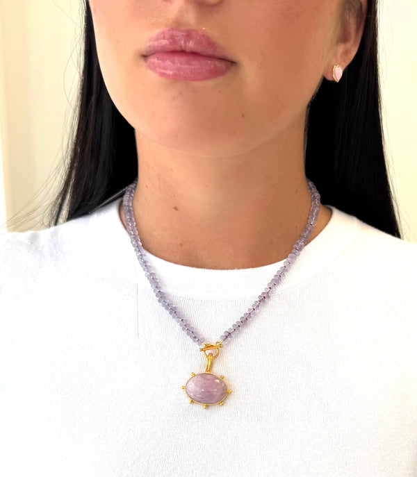 Kunzite Toggle Pendant Necklace