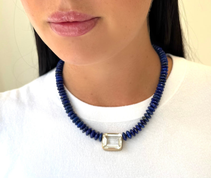 Lapis Lazuli Quartz Centerpiece Necklace