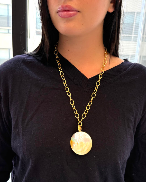 Maxi Mother of Pearl Necklace, 2 sizes