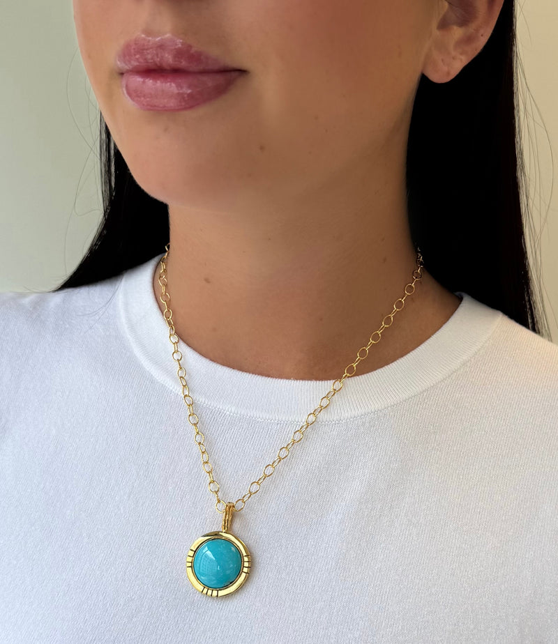 Fine Turquoise Hashtag Necklace