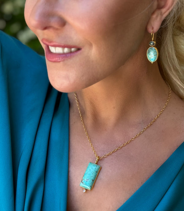Elongated Turquoise Necklace