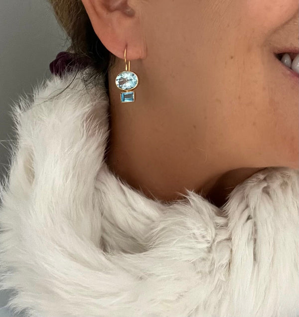 London and Sky Blue Topaz Midi Earring