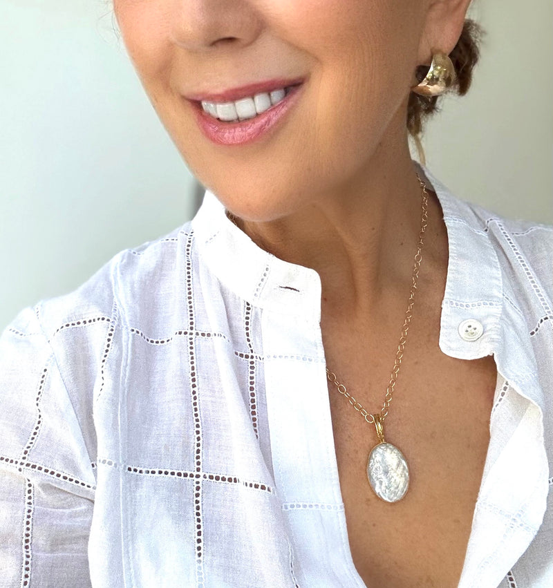 Mother of Pearl Doublet GF Necklace