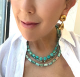 Triple Amazonite and Turquoise Necklace