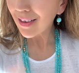 Amazonite Blue Topaz Earrings