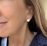 Pearl Pinwheel Stud Earring