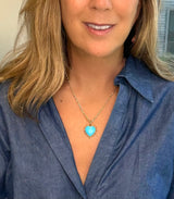 Turquoise Pinwheel Heart Necklace