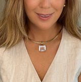 E/W Emerald Cut Collar Necklace