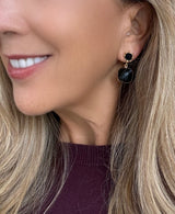 Black Onyx Pinwheel Midi Earrings