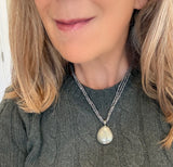 Pyrite Seed Bead Pearl Necklace