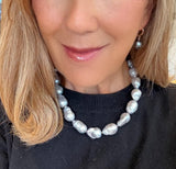 Baroque Pearl Necklace, Gray