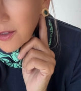 Green Onyx Button Earring