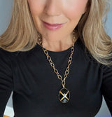 Black Onyx Criss Cross Necklace