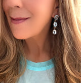 Ombre Blue Topaz Triple Earring
