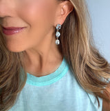 Ombre Blue Topaz Triple Earring