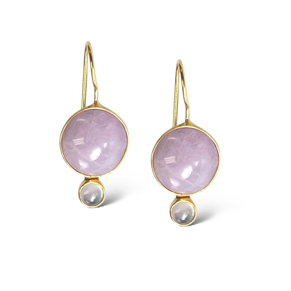 Kunzite and Pearl Midi Earring