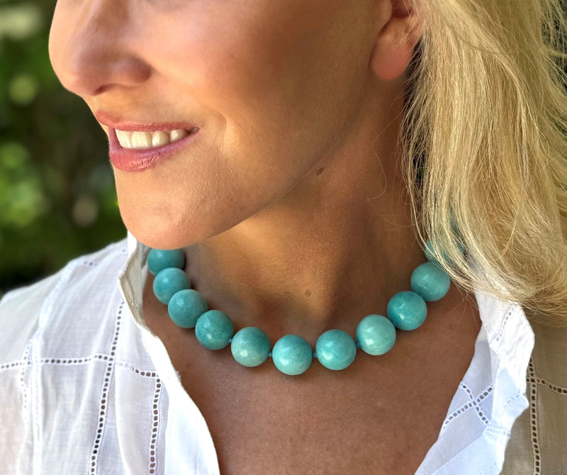 Chrysoprase Large Ball Necklace