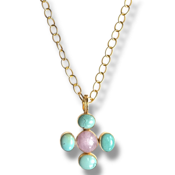 Kunzite and Turquoise Necklace