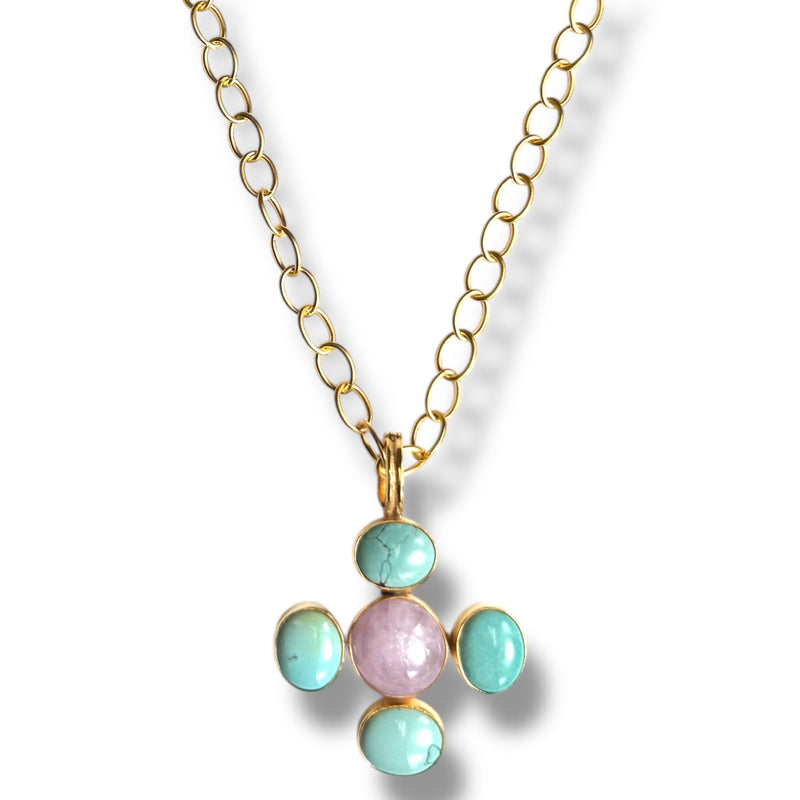 Kunzite and Turquoise Necklace