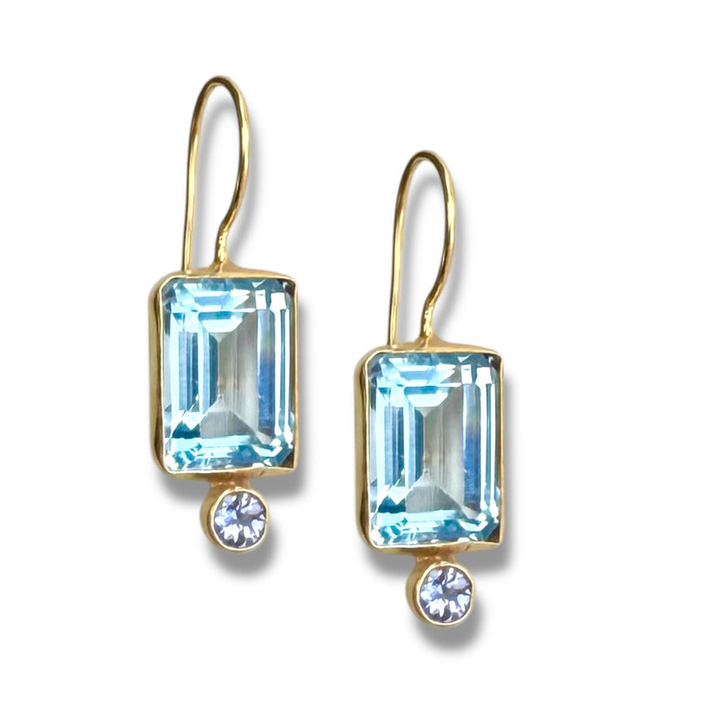 Blue Topaz and Tanzanite Midi Earring