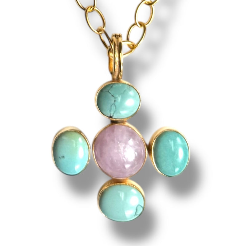 Kunzite and Turquoise Necklace