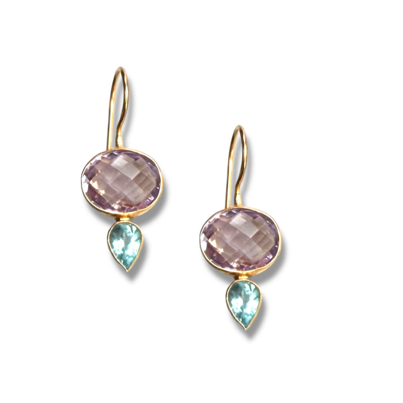 Amethyst Apatite Midi Earring