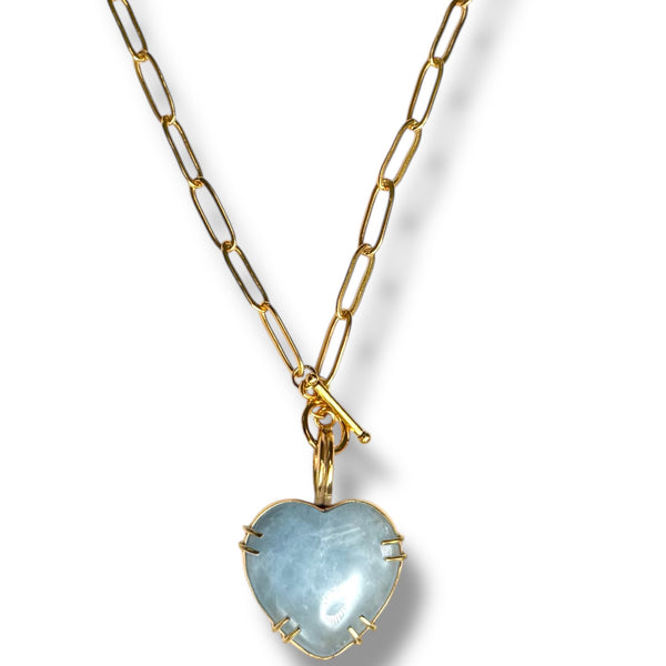 Aquamarine Heart Necklace