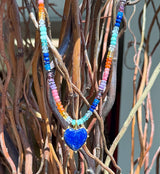 Lapis Heart Pinwheel Necklace